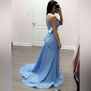 Sherri Hill Periwinkle Sparkly Corset Prom Dress Size 2